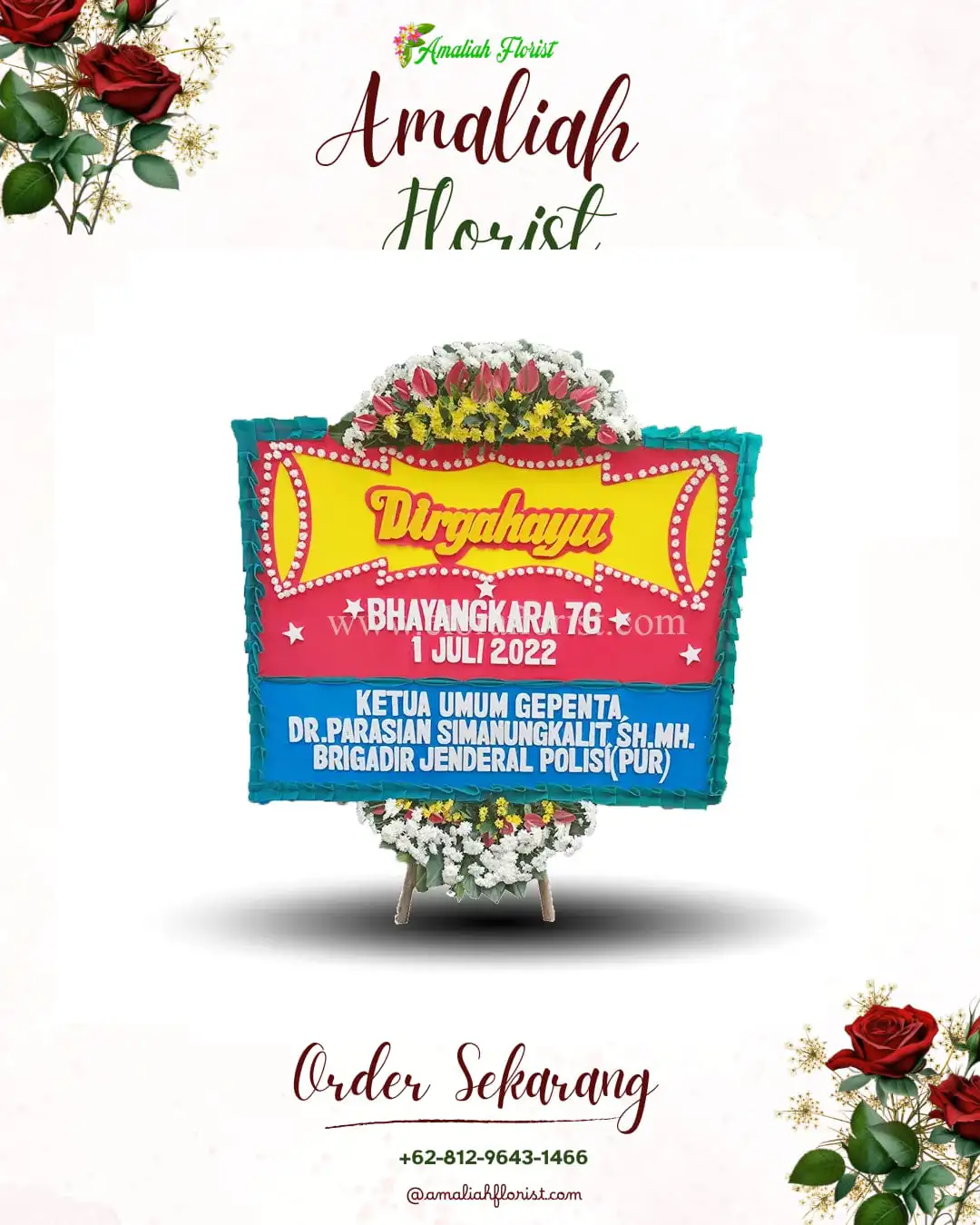 Papan Bunga HUT Ulang Tahun Purba Tua